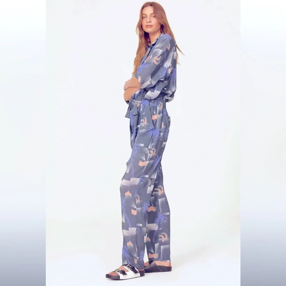 Paradised blue Apres beach jumpsuit zipper front size XS excellent condition - Picture 4 of 8